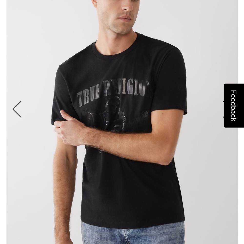 TRUE RELIGION BLACK TONAL BUDDHA TEE